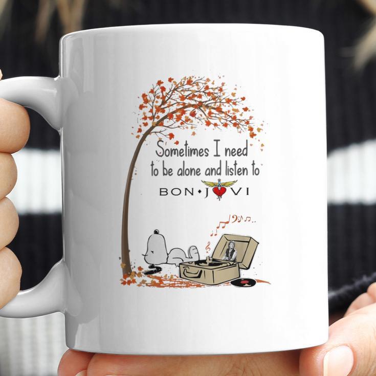 Snoopy Sometimes I Need To Be Alone And Listen To Bon Jovi Shirt Coffee Mug