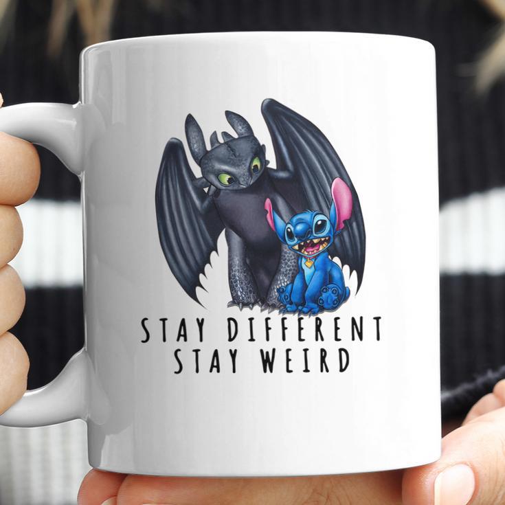 Stitch And Toothless Stay Different Stay Weird Coffee Mug