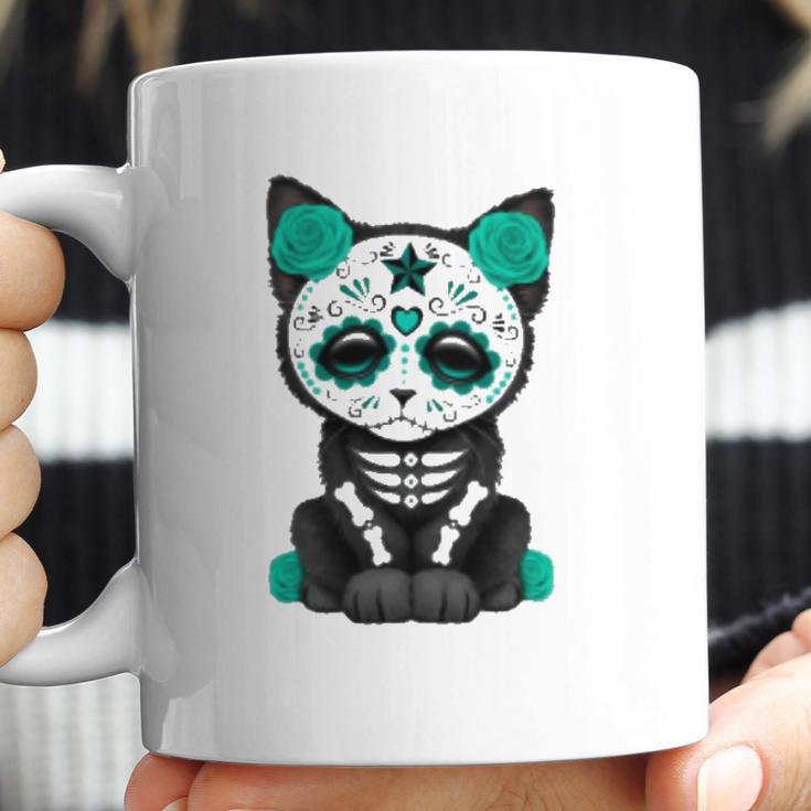 Sugar Skull Cat Day Of The Dead Cat Coffee Mug