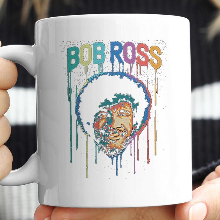 Teelocity Bob Ross Paint Drip Graphic Coffee Mug