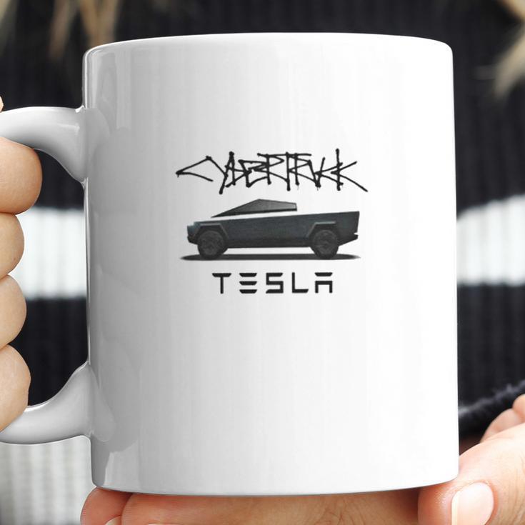 Tesla Cybertruck Truck And Logo Coffee Mug