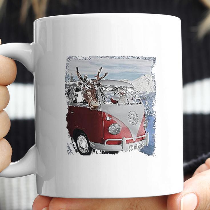 Volkswagen Santa And Reindeer Camper Van Coffee Mug