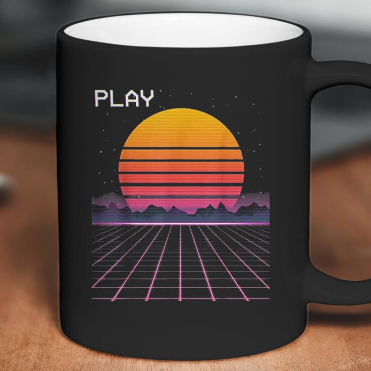 80S Grid Sunset Vaporwave Synthwave Outrun Coffee Mug