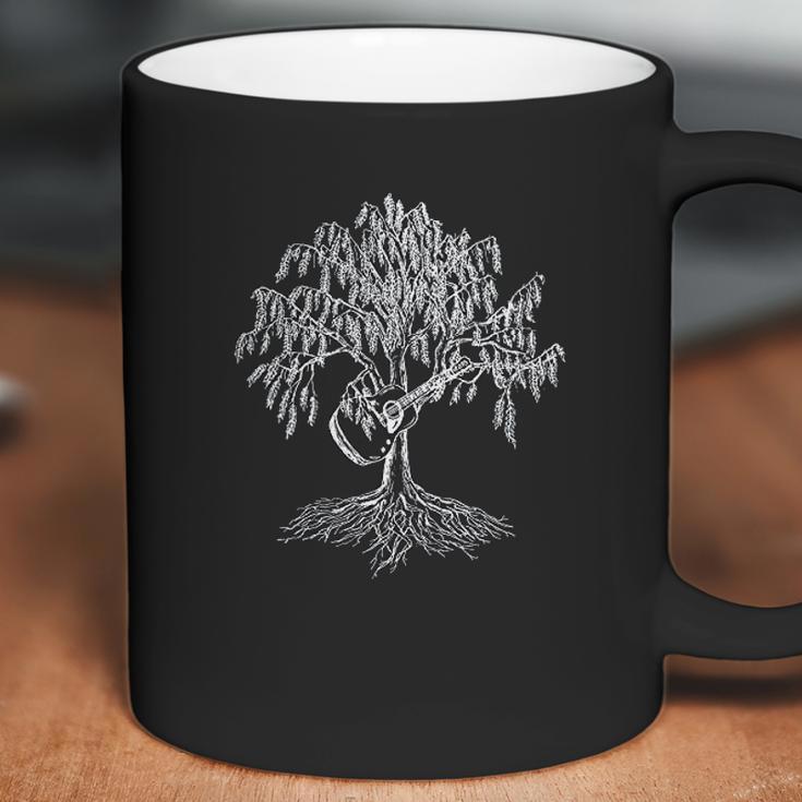 Acoustic Guita Hand Printed Willow Tree Asphalt Coffee Mug