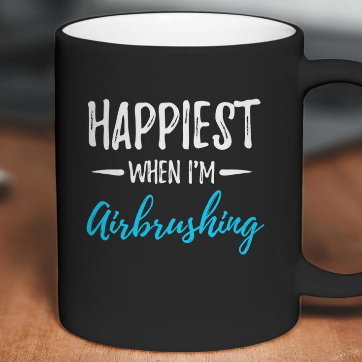 Airbrushing Happiest Funny Artist Gift Idea Funny Gift Graphic Design Printed Casual Daily Basic Coffee Mug