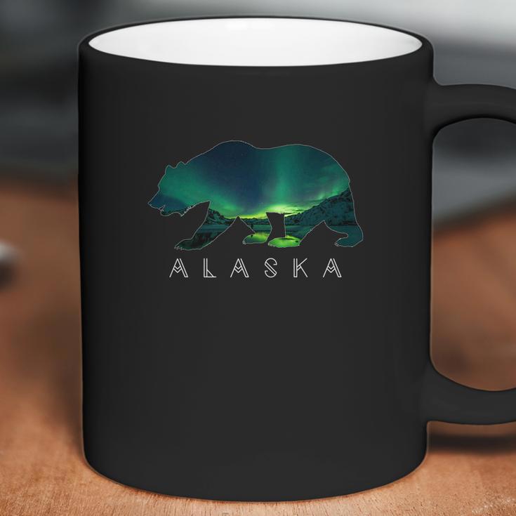 Alaskan Bear With Aurora Borealis Icy Mountain Tee Coffee Mug