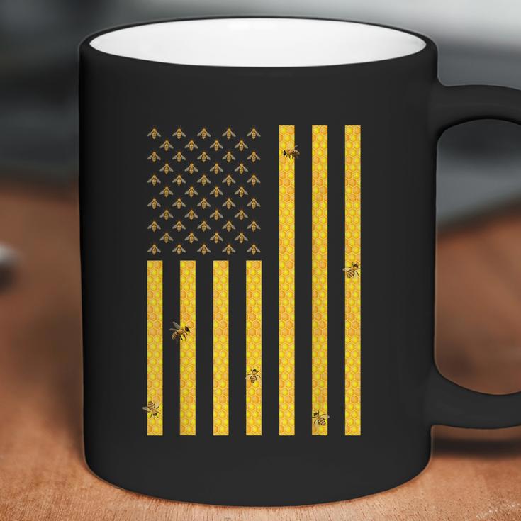 American Flag Honeycomb Honey Bee Beekeeping Beekeeper Coffee Mug