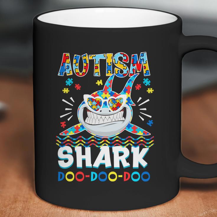 Autism Shark Doo Doo Doo Autism Awareness Puzzle Pieces Graphic Design Printed Casual Daily Basic Coffee Mug