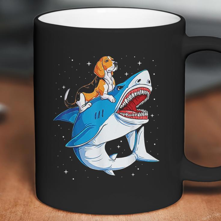 Beagle Riding Shark Jawsome Dog Lover Coffee Mug