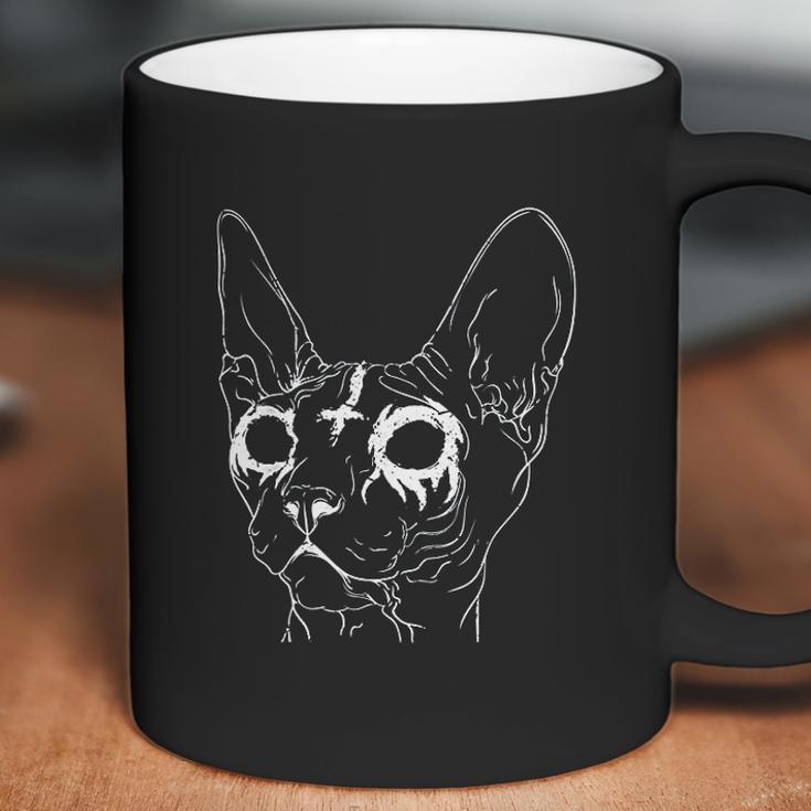 Black Metal Sphynx Cat Goth And Death Metal Coffee Mug