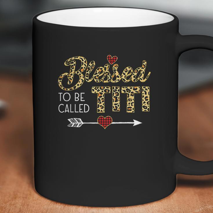 Blessed To Be Called Titi Leopart Red Plaid Buffalo Xmas Coffee Mug