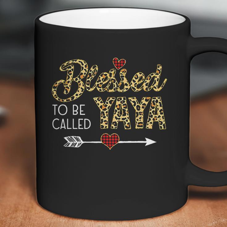 Blessed To Be Called Yaya Leopart Red Plaid Buffalo Xmas Coffee Mug