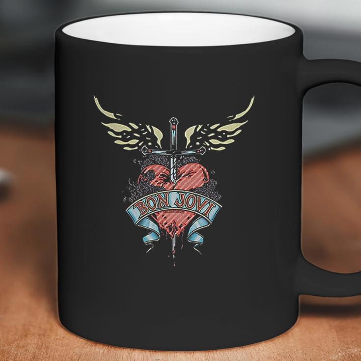 Bon Jovi Logo Heart And Dagger Band Coffee Mug