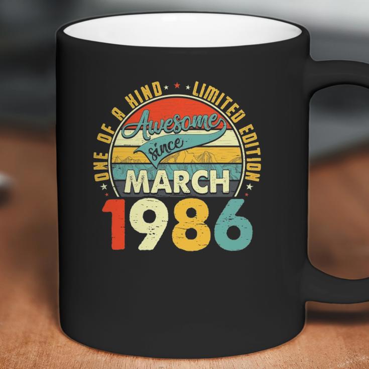 Born In March 1986 36Th Birthday Gift Retro 36 Years Old Coffee Mug