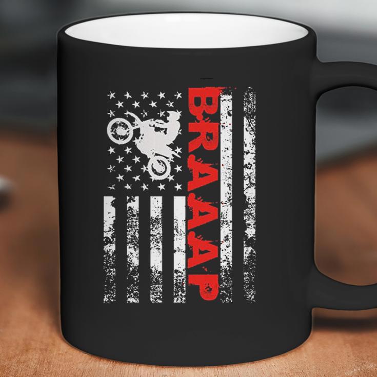 Braaap Vintage Usa American Flag Bike Coffee Mug