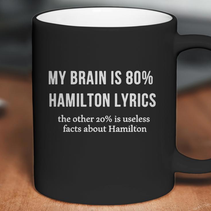 My Brain Is 80 Percent Hamilton Lyrics The Other 20 Percent Is Useless Fact About Hamilton Coffee Mug