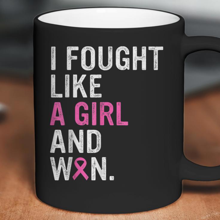 Breast Cancer Awareness I Fought Like A Girl And Won Women V4 Men Women T-Shirt Graphic Print Casual Unisex Tee Coffee Mug