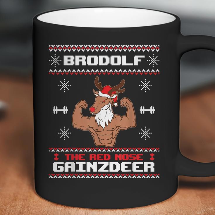 Brodolf The Red Nose Gainzdeer Gym Ugly Christmas Sweater Coffee Mug