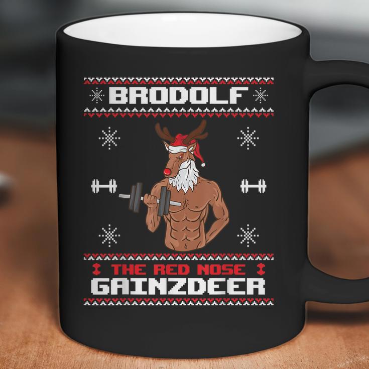 Brodolf The Red Nose Gainzdeer Gym Ugly Christmas Sweater Men Women T-Shirt Graphic Print Casual Unisex Tee Coffee Mug