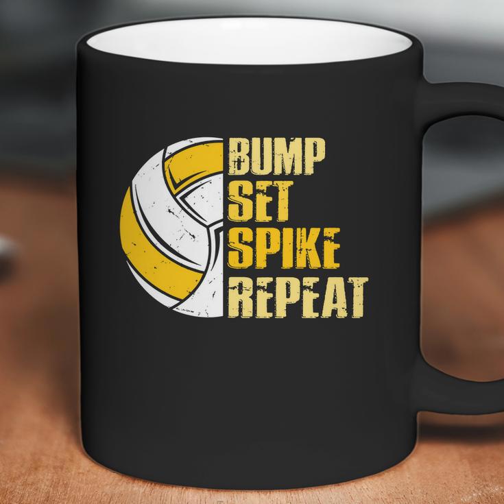 Bump Set Spike Repeat Volleyball Funny Graphic Design Printed Casual Daily Basic Coffee Mug