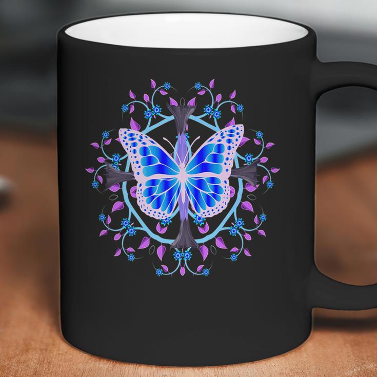 Butterfly Fantasy With Datura Bloom Mandala Design For Women Coffee Mug