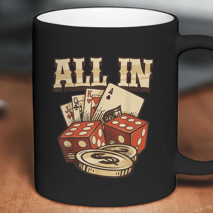 All In Card Game Playing Cards Poker Player Gambling Casino Graphic Design Printed Casual Daily Basic Coffee Mug