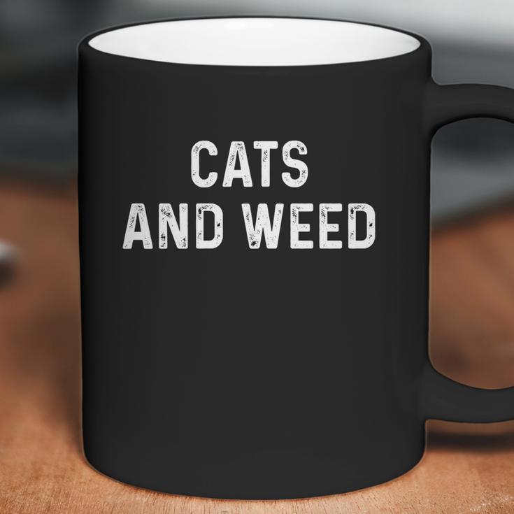 Cats And Weed Funny Cannabis Stoner Marijuana Cat Mom Dad Funny Gift Coffee Mug