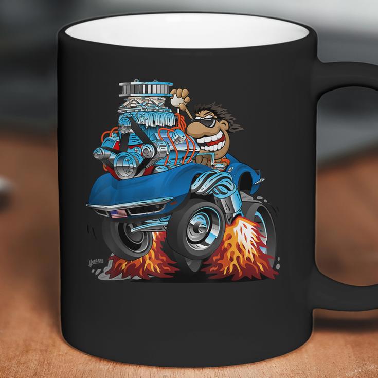 Classic Funny Sixties Sports Car Racing Hot Rod Cartoon V2 Coffee Mug