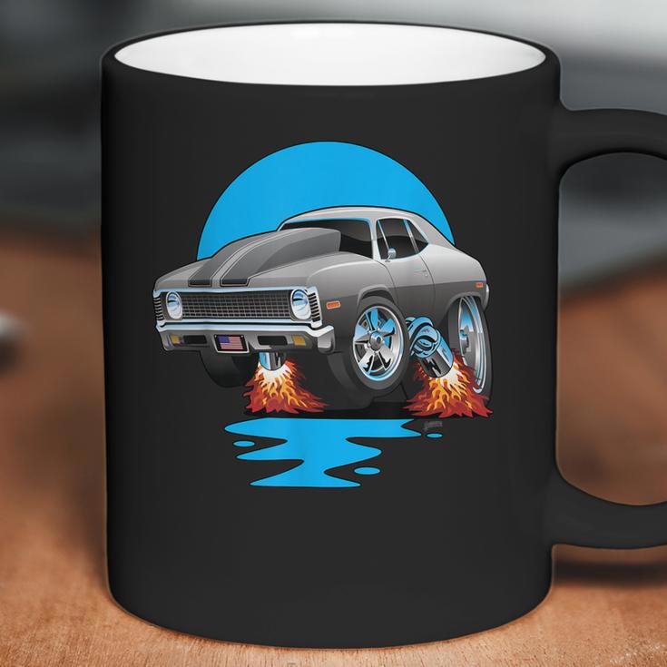 Classic Seventies Muscle Car Funny Dragster Hot Rod Cartoon Coffee Mug