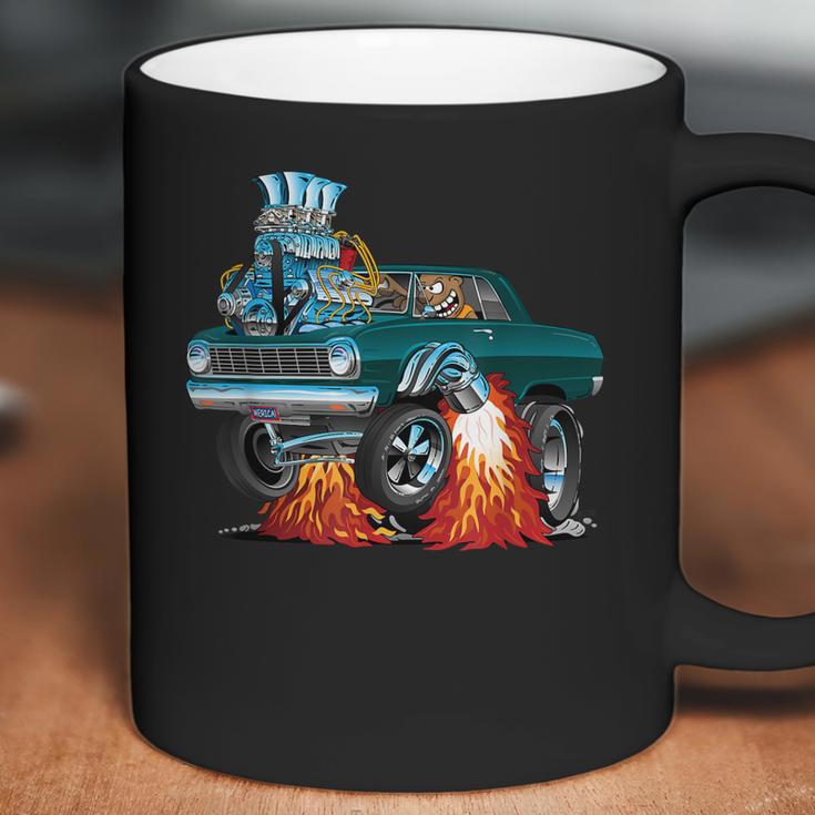 Classic Sixties Muscle Car Funny Dragster Hot Rod Cartoon Coffee Mug