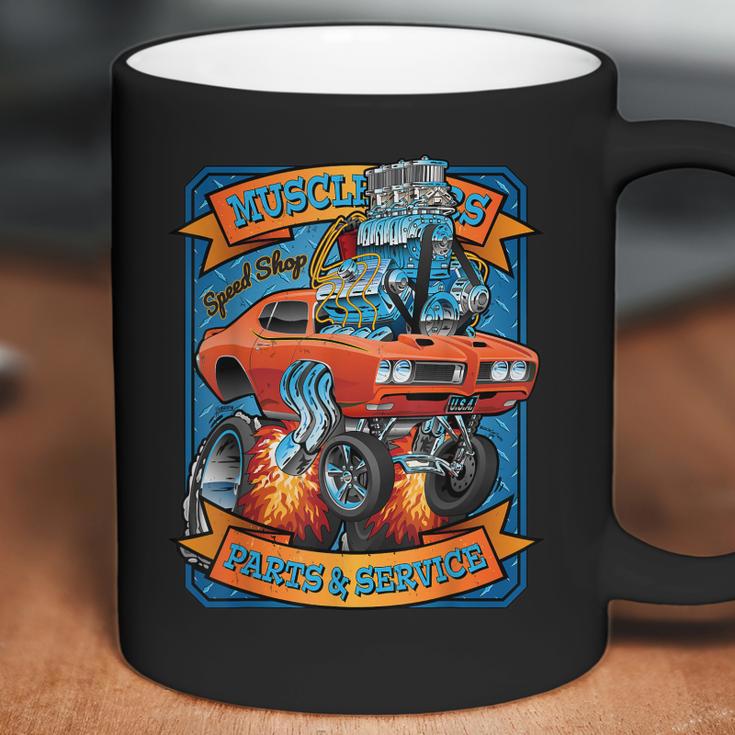 Classic Sixties Muscle Car Funny Dragster Hot Rod Cartoon V2 Coffee Mug