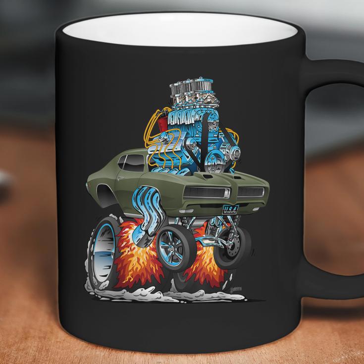 Classic Sixties Muscle Car Funny Dragster Hot Rod Cartoon V3 Coffee Mug