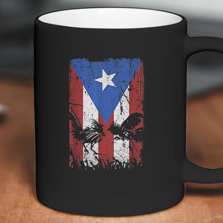 Cock Fight Gallos Gallero Fighting Rooster Puerto Rico Flag Coffee Mug