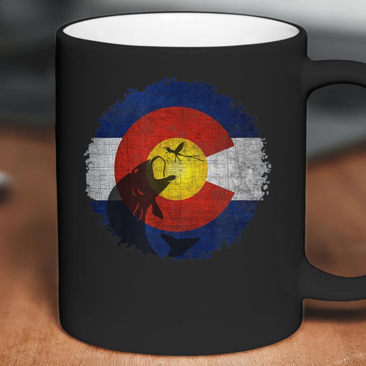 Colorado Flag With Fly Fishing Design Coffee Mug