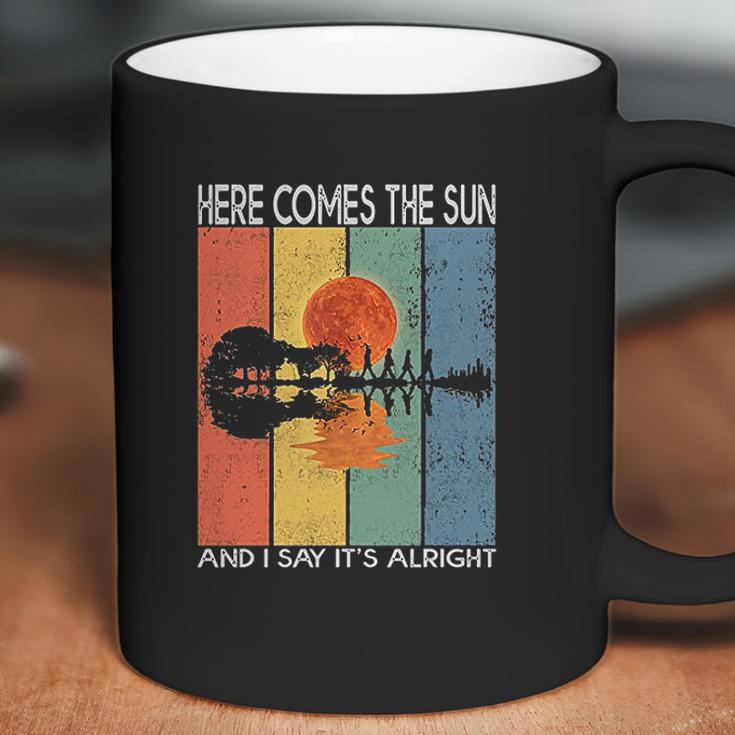 Here Comes The Sun And I Say Its Alright Guitar Graphic Sun Gifts Coffee Mug