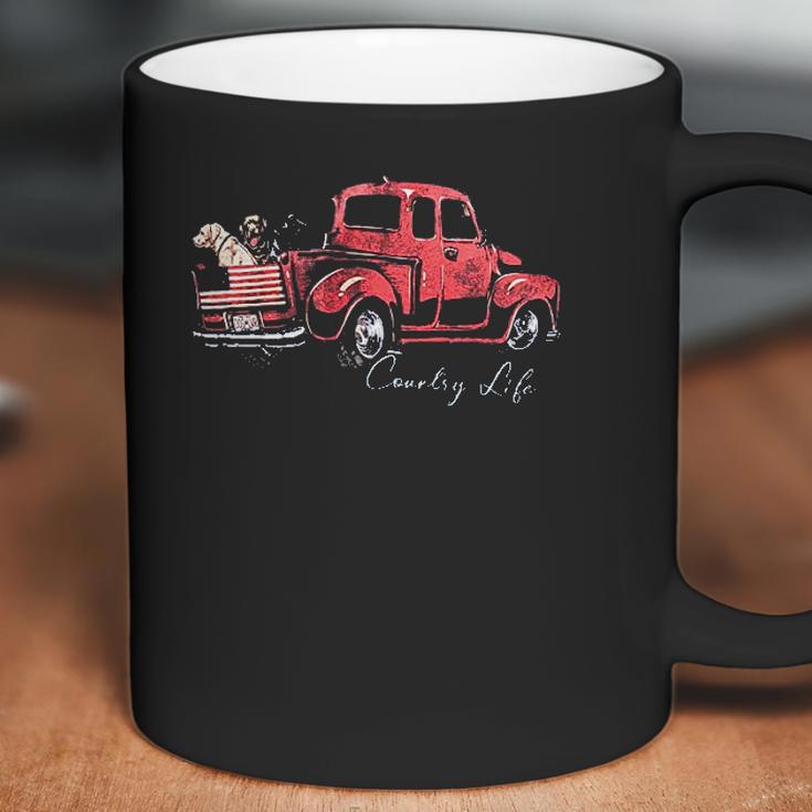 Country Life Outfitters Truck Dogs American Flag Indigo Coffee Mug