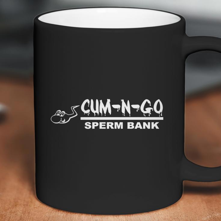 Cum-N-Go Sperm Bank Novelty Tshirt Coffee Mug