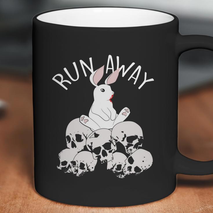 Cute Halloween Funny Halloween Day Run Away Bloody Bunny Skeleton Coffee Mug