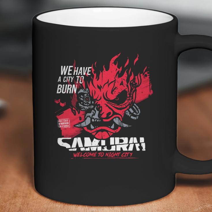 Cyberpunk Samurai Welcome To Night City Coffee Mug