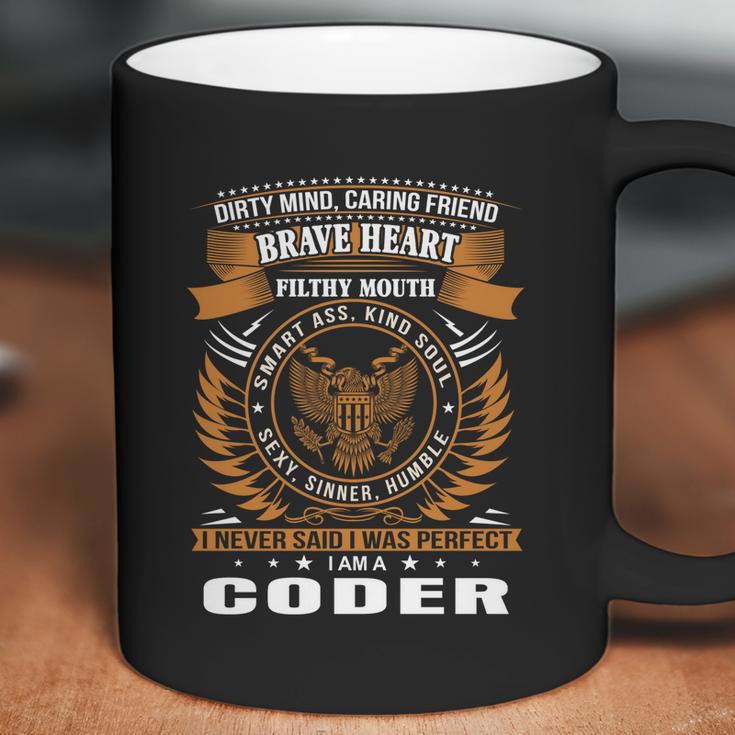 Dirty Mind Caring Friend Brave Heart And Filthy Mouth Coder Gift Graphic Design Printed Casual Daily Basic Coffee Mug