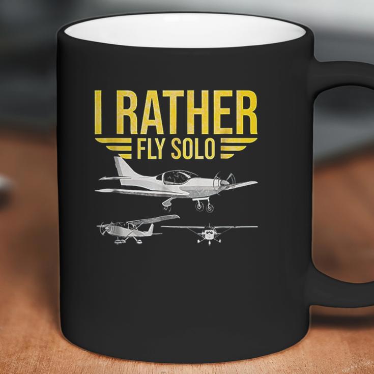 Distressed I Rather Fly Solo Funny Airplane Pilot Coffee Mug