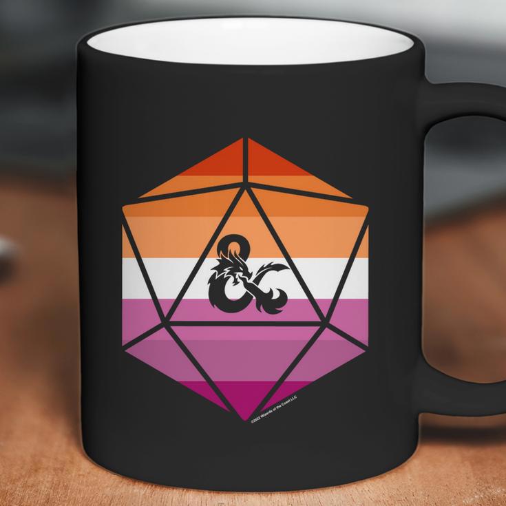 Dungeons And Dragons Lesbian Pride Flag Dice Logo Gift Graphic Design Printed Casual Daily Basic Coffee Mug