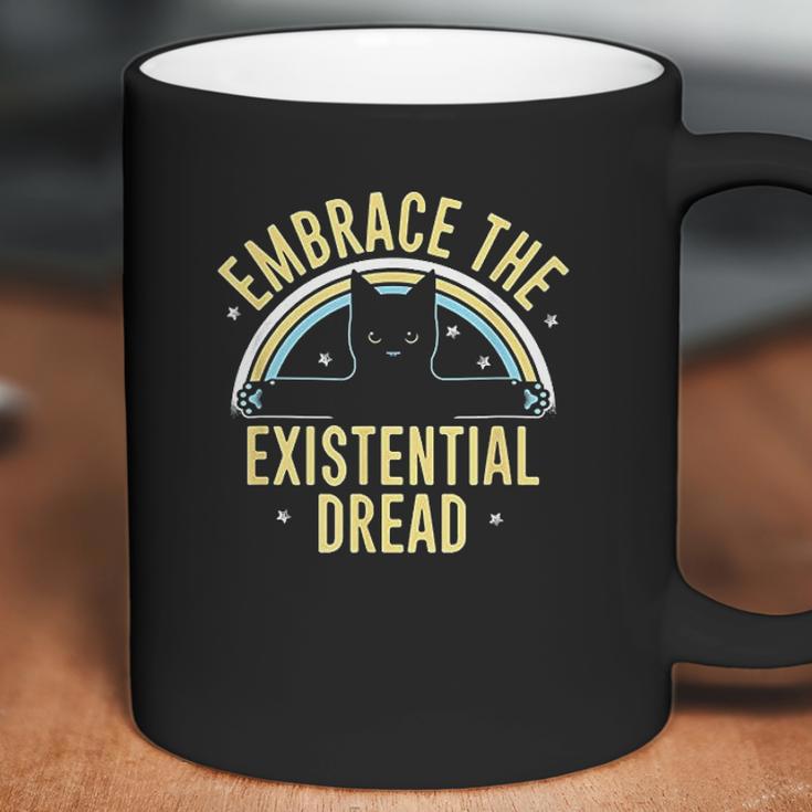 Embrace The Existential Dread Funny Cat Coffee Mug