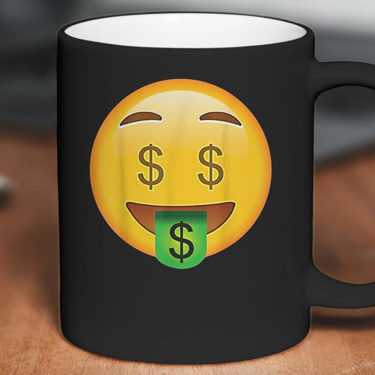 Emoji Money Face Cute Smile Dollar Signs Eyes Mouth Emotic Coffee Mug