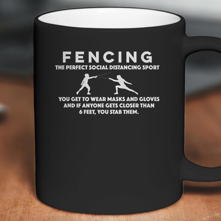 Fencing Perfect Social Distancing Sport Funny Pun Coffee Mug