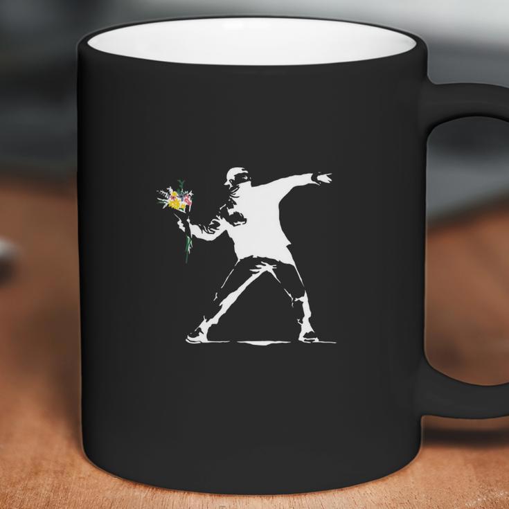 Flower Thrower White - Unofficial Banksy Coffee Mug