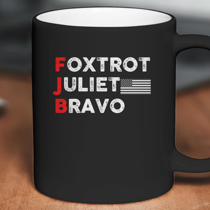 Foxtrot Juliet Bravo American Flag Black And White Fjb Fuck Joe Biden Coffee Mug