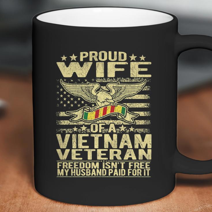 Freedom Isnt Free Proud Wife Of A Vietnam Veteran Ribbon Graphic Design Printed Casual Daily Basic Coffee Mug