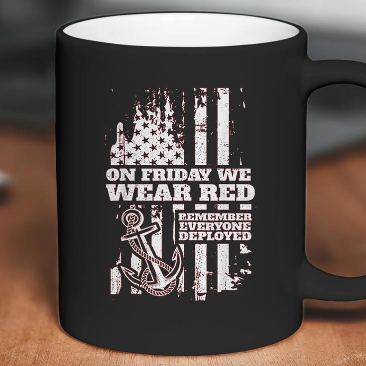 On Fridays We Wear Red Friday Navy Family Coffee Mug