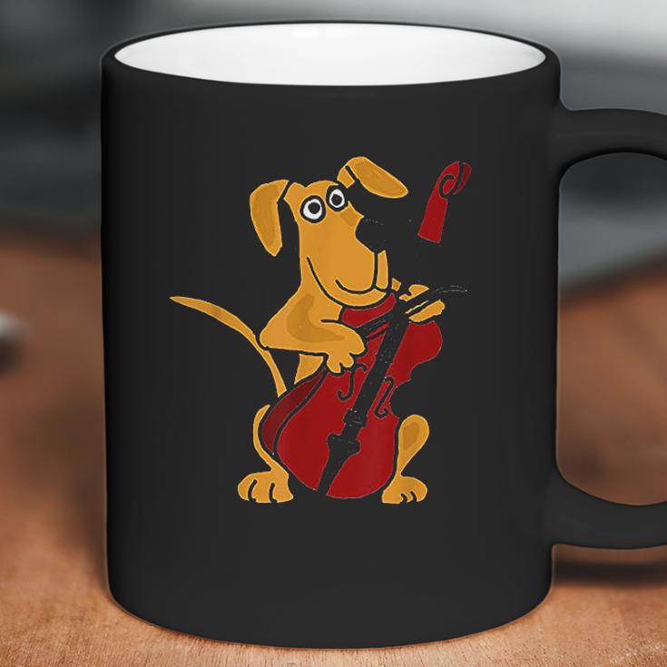 Funny Brown Dog Playing Cello Coffee Mug